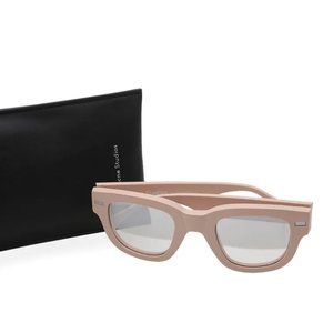 ACNE STUDIOS Nude Pink Sunglasses with half mirror silver lenses - Sold Out